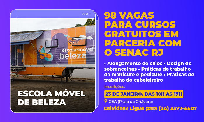 Angra oferece 98 vagas em cursos gratuitos de beleza