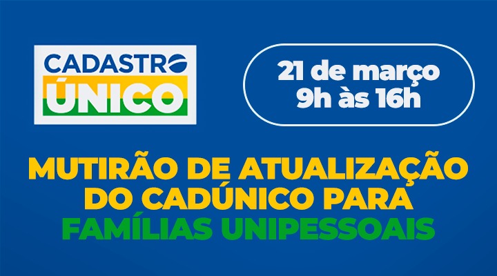 Capa da notícia: Mutirão do CadÚnico para famílias unipessoais começa no Parque Mambucaba