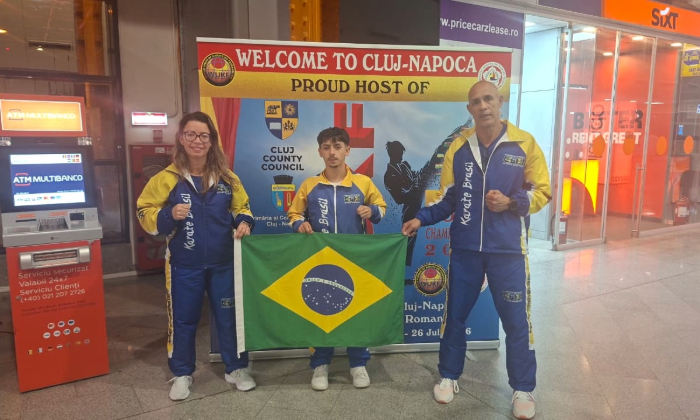 Capa da notícia: Atletas de Angra representam o Brasil no Mundial de Karatê, na Romênia